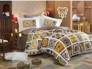 Комплект постельного белья Hobby home collection Евро, поплин, Mozaique, желтый (1607000138)