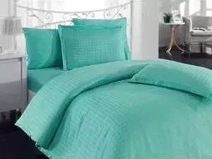Комплект постельного белья Hobby home collection Евро, бамбук, Diamond Houndstooth, зеленый (1501000801)