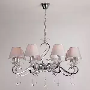 Подвесная люстра EUROSVET 10085/8 хром/прозрачный хрусталь Strotskis