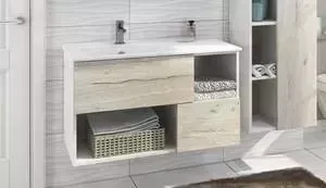 Тумба с раковиной Comforty с Ганновер 90 дуб дымчатый (4142378)