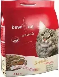 Сухой корм Bewi Cat Crocinis 3 mix Chicken, Turkey Sea Fish с курицей, индейкой и морской рыбой для взрослых привередливых кошек 5кг (751025): характе