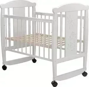 Кроватка детская Valle Cat 02 колесо-качалка без ящика белый