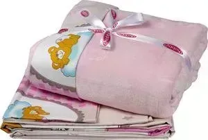 Комплект детского постельного белья Hobby home collection поплин с покрывалом BAMBAM, розовый, 100&#037; Хлопок, Покрывало - 100&#037; Полиэстер: хара