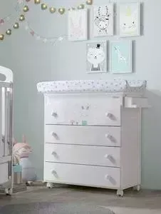Комод Micuna Lucy пеленальный B-970 white матрас beige stars
