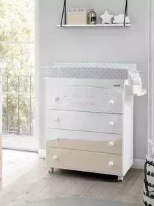 Комод Micuna Cosmic пеленальный B-970 nordic white матрасик beige stars