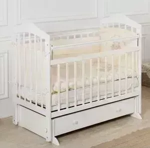 Кроватка детская Incanto Pali поперечный маятник с ящиком белый KR-0017/0
