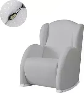 Кресло Micuna качалка Wing/Flor Relax white/grey искусственная кожа