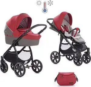 Коляска 2 в 1 Noordi 2 в 1 Fjordi Sport Melange Leather Scarlet 844 термолюлька с багажной сумкой