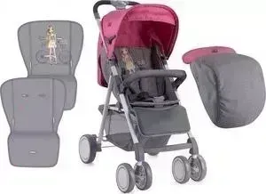 Коляска прогулочная Lorelli Aero с накидкой на ножки / Розово-серый / RoseGrey Girl 1740 (10020701740)