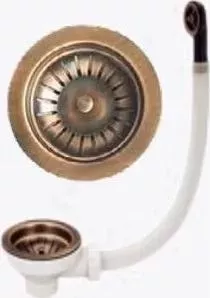 Сифон для кухонной мойки FLORENTINA Выпуск 1 D90 с переливом, античная латунь (670-F-PIRITE)