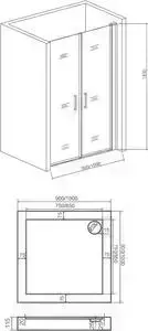 Душевая дверь Good Door Pandora 90 прозрачная, хром (Pandora SD 90*90)
