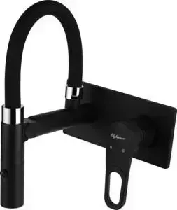 Смеситель для раковины Elghansa Squareline с гибким изгибом, черный (14Q0191-Black)