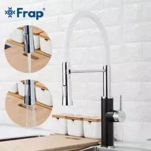 Смеситель для кухни Frap черный/белый (F4452-7)