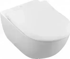 Унитаз подвесной Villeroy Boch безободковый Subway 2.0 CeramicPlus с сиденьем микролифт (5614R2R1)