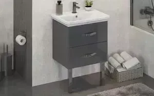 Тумба с раковиной Comforty с Рим 60 серый глянец (3132548)