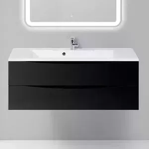Тумба с раковиной BELBANGO с Marino 120 nero lucido (MARINO-1200-2C-SO-NL-P, BB1200/450-LV-MR-PR)
