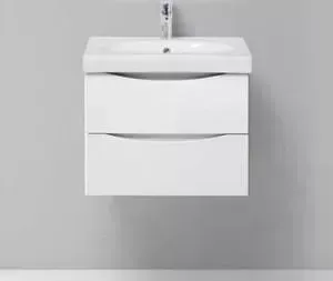 Тумба с раковиной BELBANGO с Fly 60 bianco opaco (FLY-600-2C-SO-BO-P, BB600-LV-CER-N)