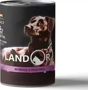 Консервы LANDOR ягненок и индейка для собак всех пород 400г