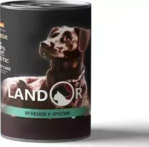 Консервы LANDOR ягненок и кроликом для пожилых собак 400г