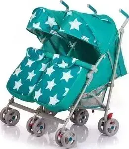 Коляска трость BABYHIT Коляска- BabyHit TWICEY (двойня) BRIGHT CYAN STARS Ярко бирюзовый со звездами