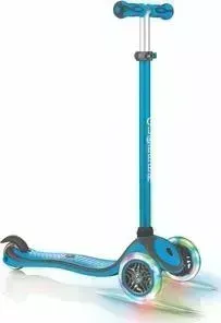 Самокат Globber PRIMO PLUS LIGHTS COLOR голубой (во5468-1)
