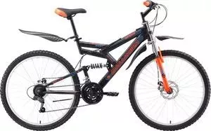 Велосипед CHALLENGER Genesis FS 26 D черный/оранжевый/голубой 18"