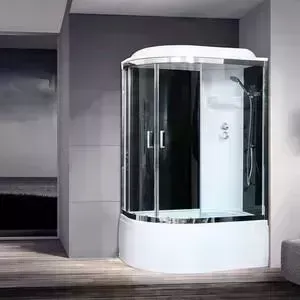 Душевая кабина Royal Bath BK6 120х80х217 стекло черное/прозрачное, правая (RB8120BK6-BT-CH-R)