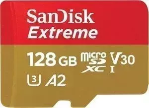 Карта памяти SANDISK Extreme microSDXC 128GB + SD Adapter 160MB/s A2 C10 V30 UHS-I U3 (SDSQXA1-128G-GN6AA)