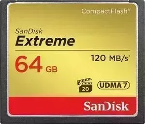 Карта памяти SANDISK Extreme CF 120MB/s, 85MB/s write, UDMA7, 64GB (SDCFXSB-064G-G46)