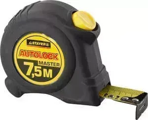 Рулетка STAYER 7.5м х25мм Autolock обрезиненный корпус (2-34126-07-25)