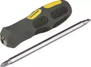 Отвертка STAYER Max-Grip с двухсторонним стержнем Cr-V SL 6.5/ PH No.2 (25851-H2 G)