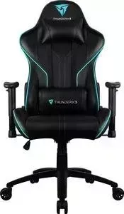 Кресло офисное ThunderX3 компьютерное RC3 black-cyan air HEX с подсветкой 7 цветов