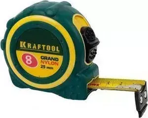 Рулетка KRAFTOOL 8м х 25мм с нейлоновым покрытием Expert (3412-08_z01)