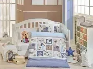 Комплект детского постельного белья Hobby home collection с одеялом поплин SWEET HOME, синий, 100&#037; Хлопок
