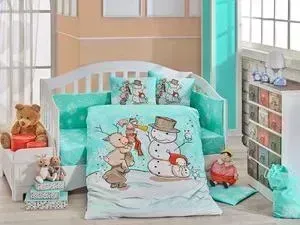 Комплект детского постельного белья Hobby home collection поплин SNOWBALL, минт, 100&#037; Хлопок