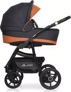 Коляска 2 в 1 Riko Basic 2 в 1 ALFA Ecco 06 графит-красный