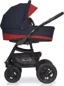 Коляска 2 в 1 Riko Basic 2 в 1 ALFA 07 серый-красный