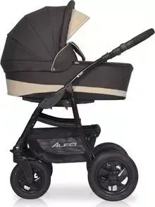 Коляска 2 в 1 Riko Basic 2 в 1 ALFA 09 коричневый-бежевый