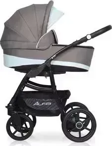 Коляска 2 в 1 Riko Basic 2 в 1 ALFA Ecco 07 серый-голубой
