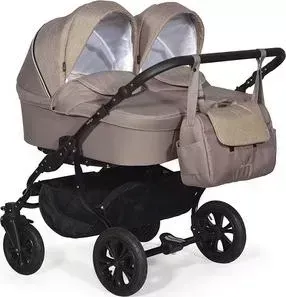 Коляска для двойни Indigo CHARLOTTE 18 DUO Ch 31 (т.бежевый+коричневый)