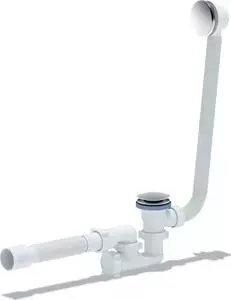 Слив-перелив для ванны АНИ пласт регулируемый Клик-клак, с гибкой трубой (грибок) (EC255G)
