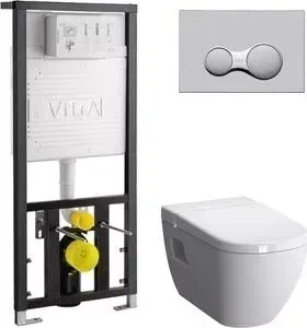 Комплект унитаза с инсталляцией VITRA D-Light с , с емкостью для дезинфекции, с микролифтом (5910B003-1086, 700-1873, 104-003-009)