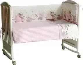 Бортик в кроватку Pituso в Мишки розовый мр 102