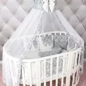 Комплект в кроватку AmaroBaby в Premium 18 предметов (6+12 бортиков) ЭЛИТ (бязь, серый)