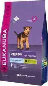 Сухой корм Eukanuba Puppy Large Breed with Chicken с курицей для щенков крупных пород 3кг
