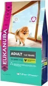 Сухой корм Eukanuba Adult Dog Toy Breed Rich in Chicken с курицей для взрослых собак миниатюрных пород 1,5кг