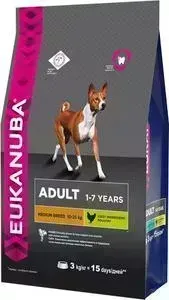 Сухой корм Eukanuba Adult Dog Medium Breed Rich in Chicken с курицей для взрослых собак средних пород 3кг