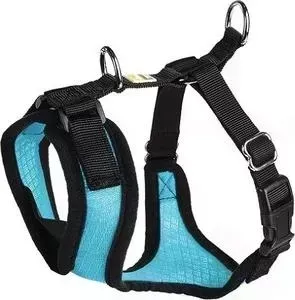Шлейка Hunter Harness Manoa S (38-47см) нейлон/сетчатый текстиль голубая для собак