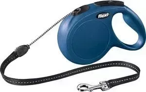 Рулетка Flexi New Classic M трос 8м синяя для собак до 20кг