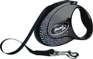 Рулетка Flexi Glam Splash Mystic S лента 3м черная с синими кристаллами для собак до 12кг